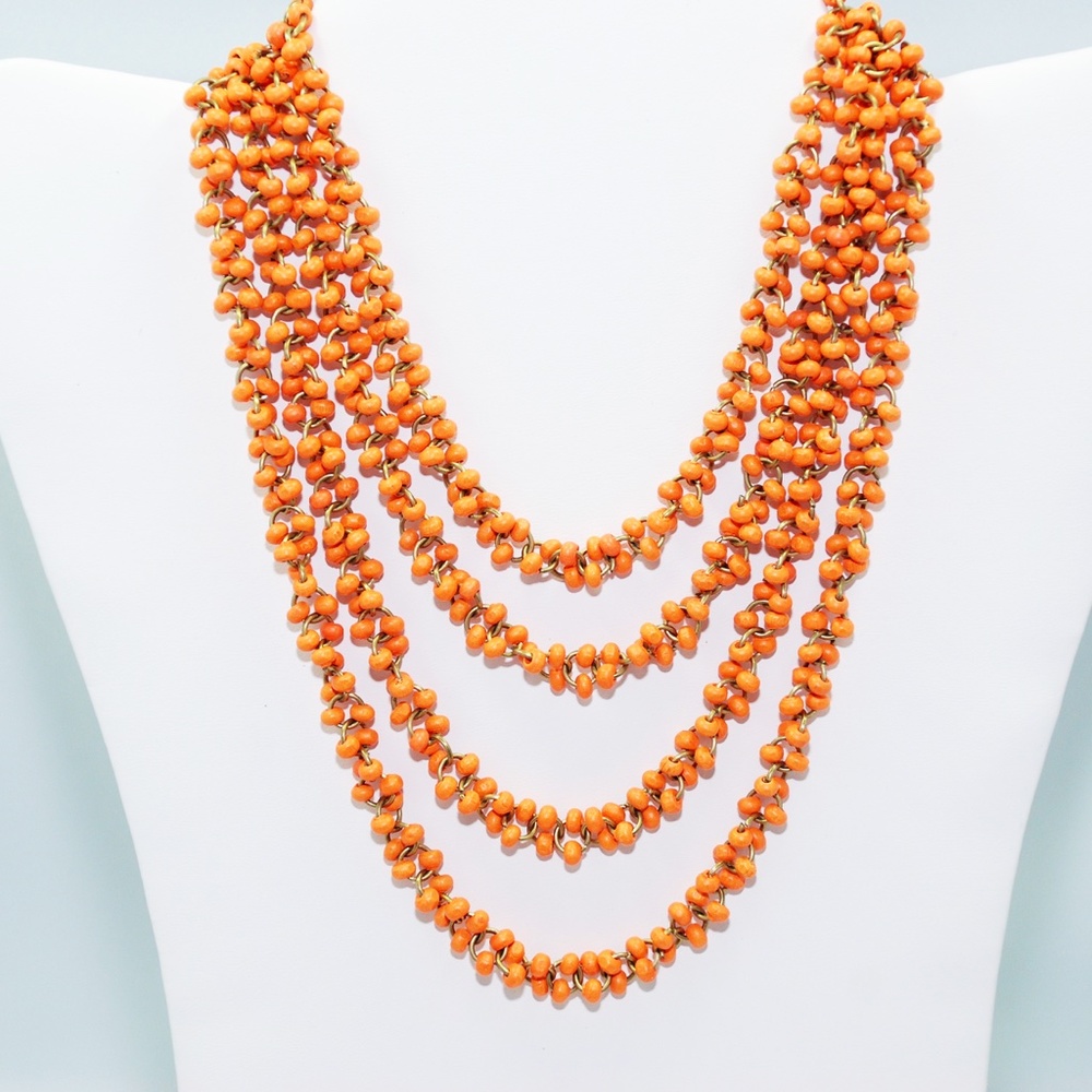 Orange Really Long Loop Necklace 128"